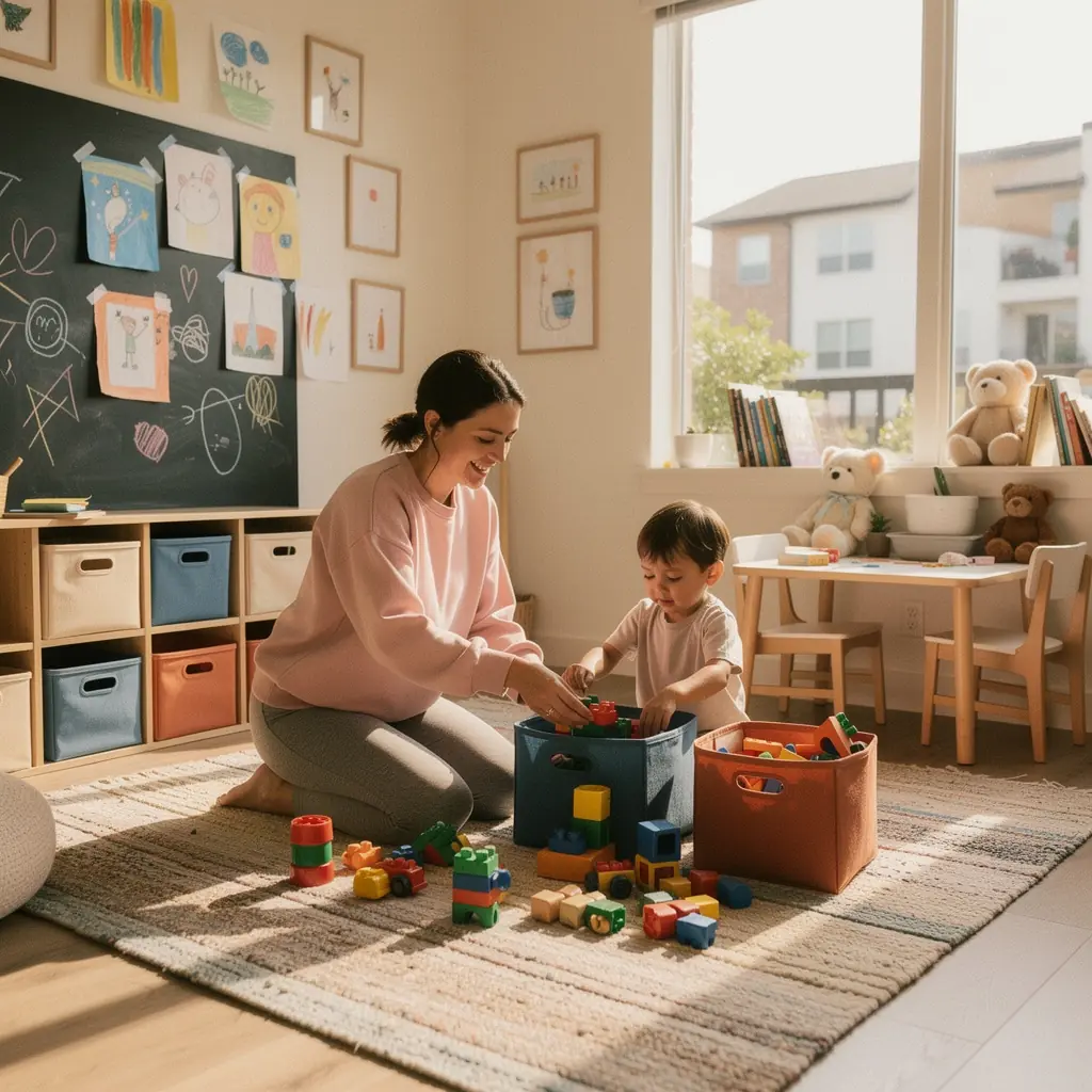 Kuchnia z jasnym oświetleniem i efektywnymi szafkami do przechowywania.